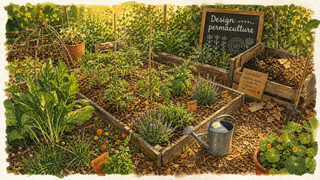 La permaculture au potager : observer, associer et pailler sans copier une méthode toute faite